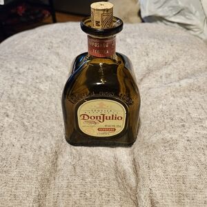 Don Julio Tequila Reposado 7 ½” Tall Brown Glass Empty Bottle Can Hold 750ml